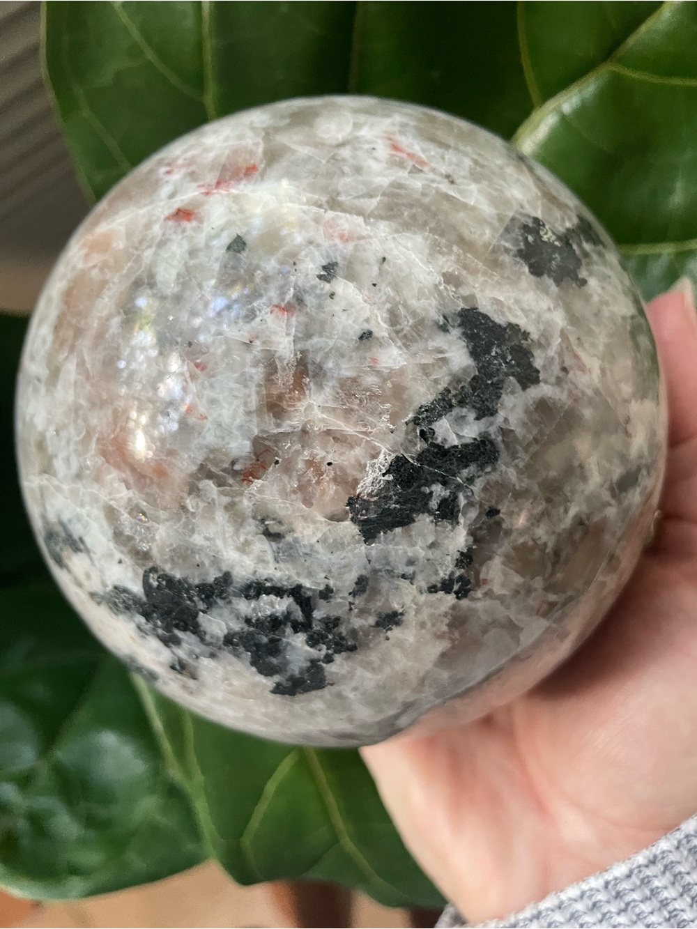 ✨ CLEARANCE ✨ massive sunstone moonstone polished crystal sphere